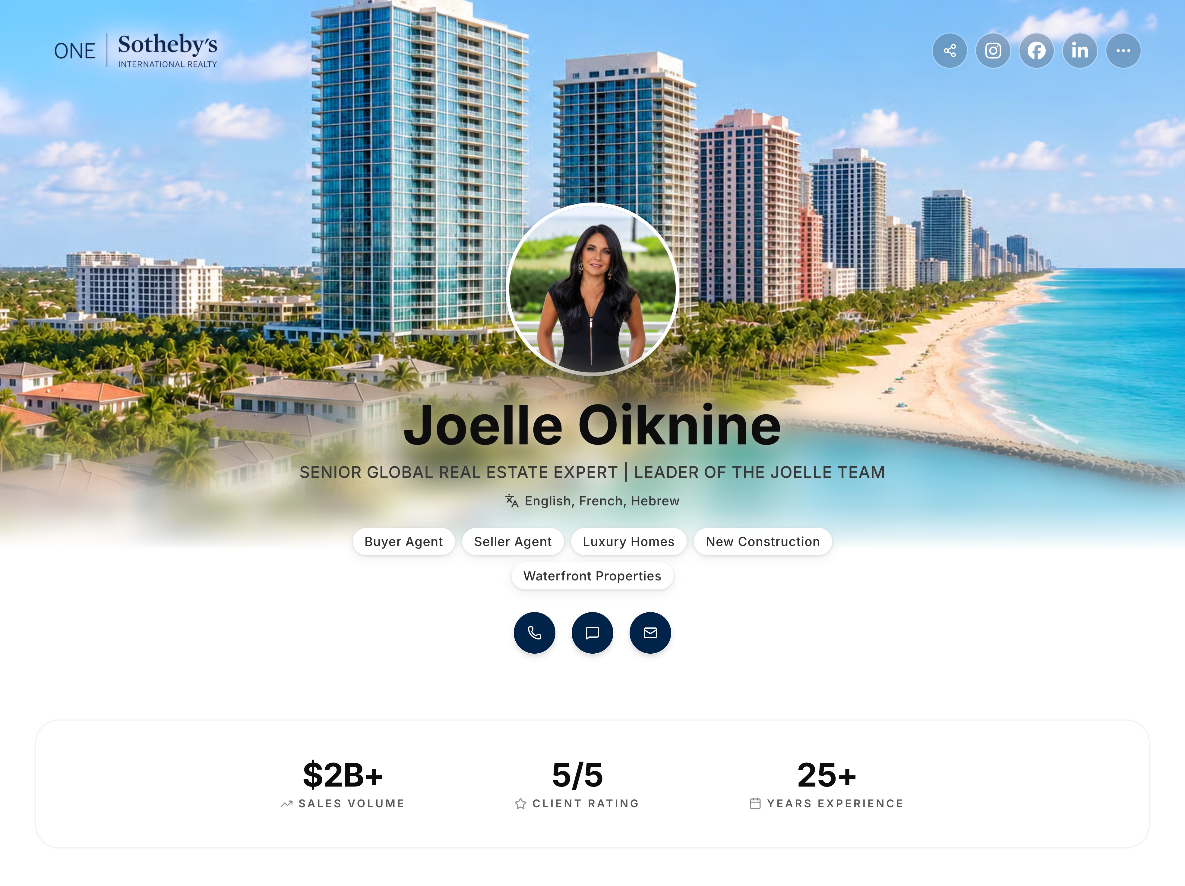 Joelle Oiknine's AgentsCard microsite