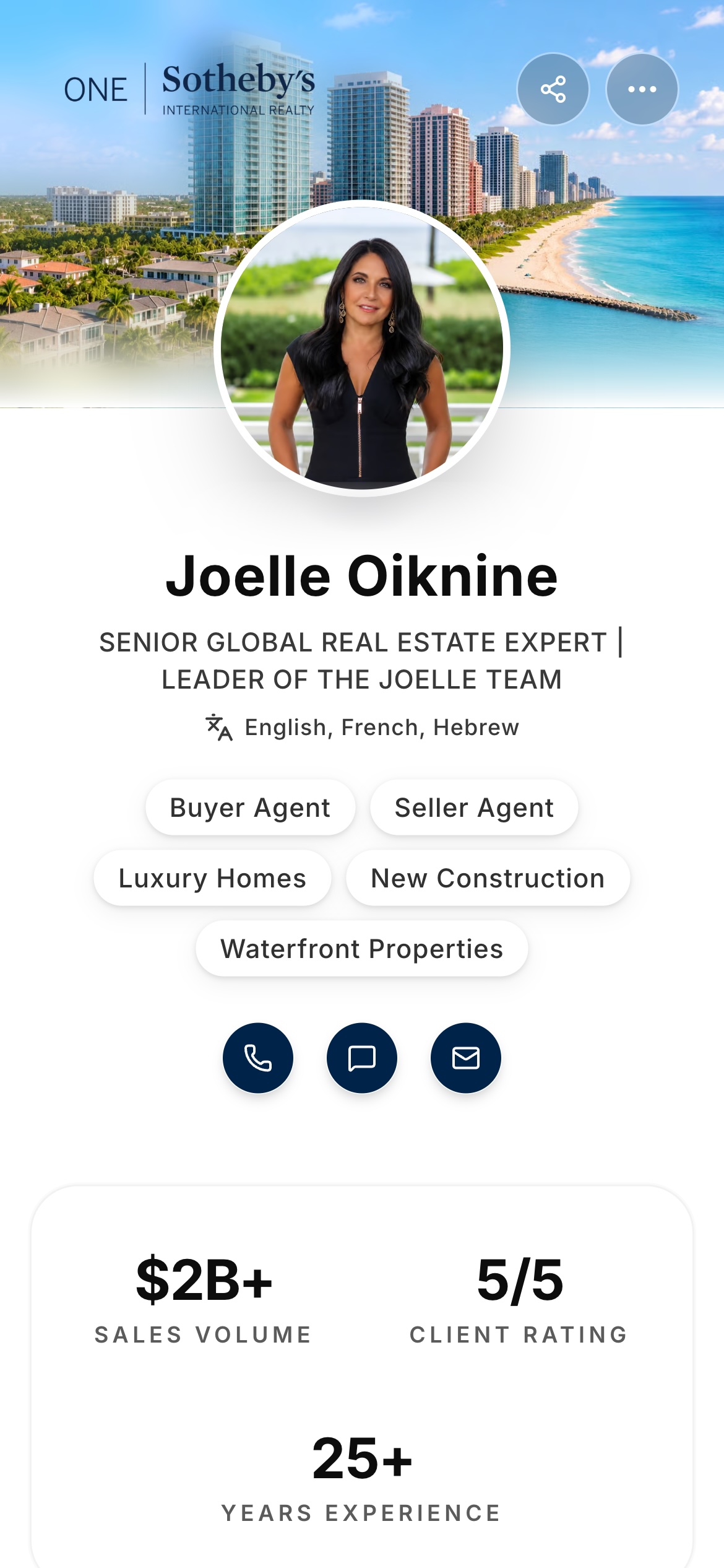 Joelle Oiknine's AgentsCard microsite