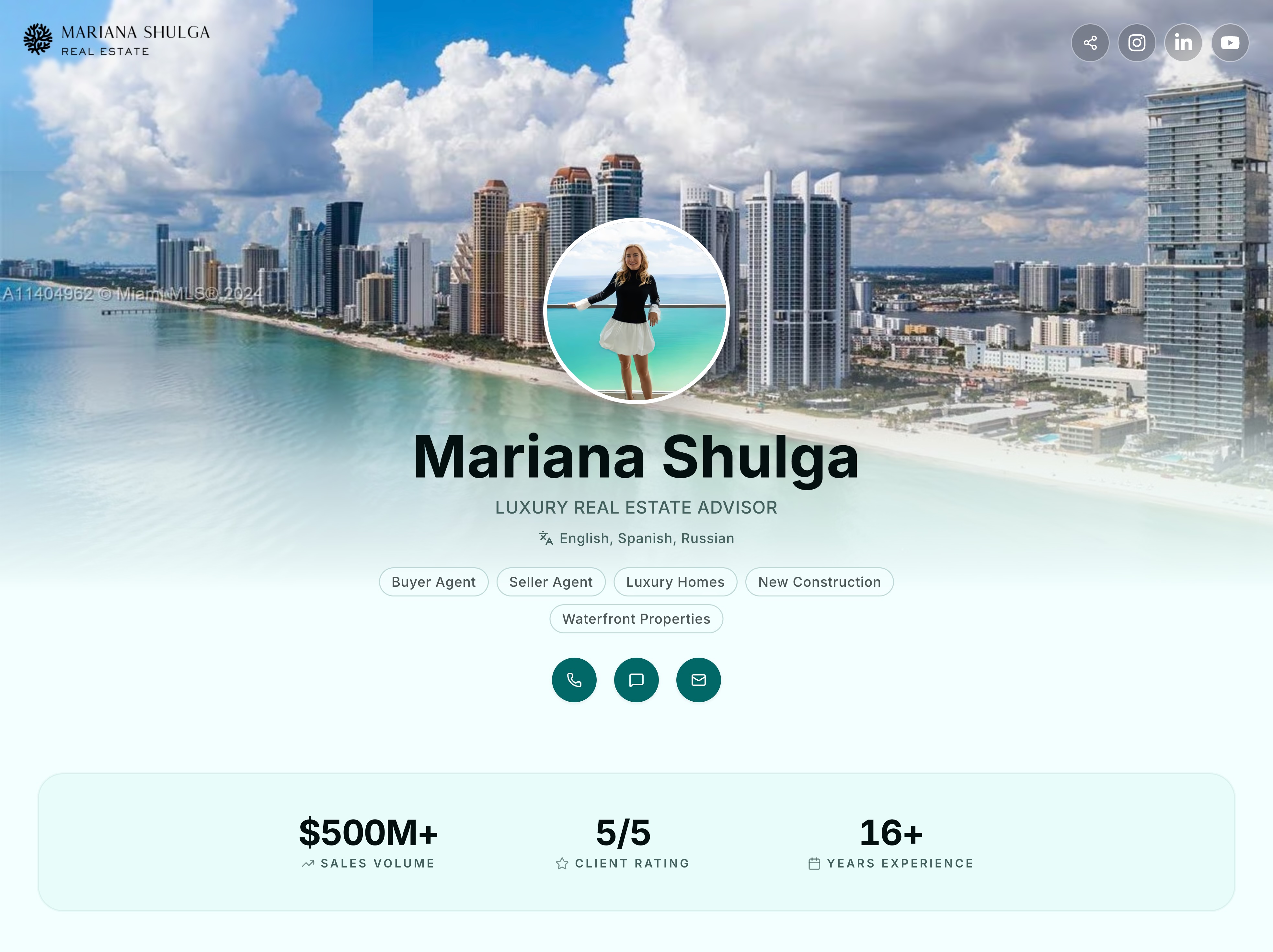Mariana Shulga's AgentsCard microsite